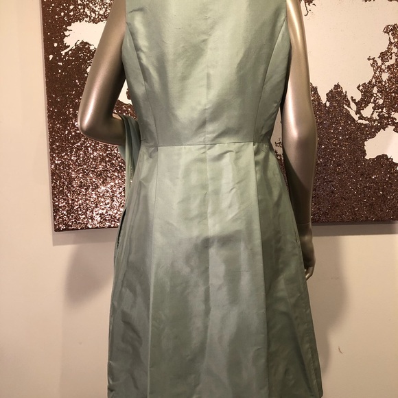 Ann Taylor SILK Mint Green Dress with Silk Scarf - Picture 4 of 5
